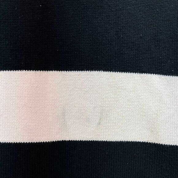 Chaps Womens Full Zip Sweater Size 3X Black White Striped Rib Knit Mock Neck Y2K - Picture 12 of 12